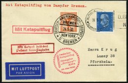 KATAPULTPOST 13c BRIEF, 25.5.1930, &quot,Bremen&quot, - Southampton, Deutsche Seepostaufgabe, Prachtbrief - Lettres & Documents
