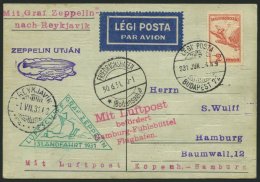 ZULEITUNGSPOST 113 BRIEF, Ungarn: 1931, Islandfahrt, Prachtkarte - Zeppelins