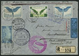 ZULEITUNGSPOST 428 BRIEF, Schweiz: 1936, 6. Nordamerikafahrt, Retourbrief Mit Frankatur Von Den USA Und Philippinen, Ein - Zeppelins