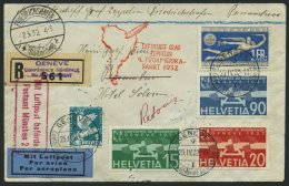 ZULEITUNGSPOST 157Aa BRIEF, Schweiz: 1932, 4. Südamerikafahrt, Auflieferung Friedrichshafen, Einschreibbrief, Prach - Zeppelins