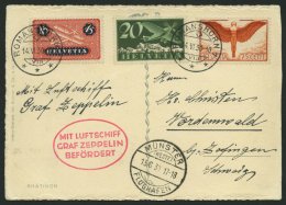 ZULEITUNGSPOST 65 BRIEF, Schweiz: 1930, Fahrt Nach Münster, Prachtkarte - Zeppelins