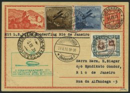 ZULEITUNGSPOST 124Ca BRIEF, Liechtenstein: 1931, 1. Südamerikafahrt, Bis Rio De Janeiro, 2 Fr. Minimal Fleckig, Pra - Zeppelins