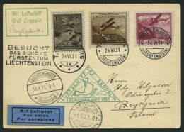 ZULEITUNGSPOST 113 BRIEF, Liechtenstein: 1931, Islandfahrt, Prachtkarte - Zeppelines