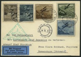 ZULEITUNGSPOST 88Db BRIEF, Liechtenstein: 1930, Ostseefahrt, Abwurf Stockholm, Prachtkarte - Zeppelins