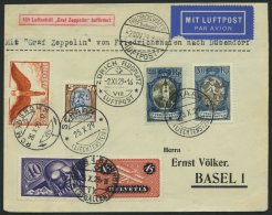 ZULEITUNGSPOST 45 BRIEF, Liechtenstein: 1929, Schweizfahrt, Mischfrankatur Mit Schweiz-Marken In Romanshorn Entwertet, P - Zeppelin