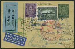 ZULEITUNGSPOST 189B BRIEF, Jugoslawien: 1932, 8. Südamerikafahrt, Anschlußflug Ab Berlin, Prachtkarte - Zeppelin