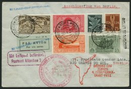 ZULEITUNGSPOST 157B BRIEF, Italien: 1932, 4. Südamerikafahrt, Anschlußflug Ab Berlin, Einschreibbrief, Pracht - Poste Aérienne & Zeppelin