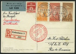 ZULEITUNGSPOST 412B BRIEF, Dänemark: 1936, 5. Südamerikafahrt, Einschreib-Drucksache, Prachtkarte - Poste Aérienne & Zeppelin