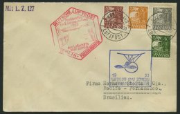 ZULEITUNGSPOST 219B BRIEF, Dänemark: 1933, 3. Südamerikafahrt, Anschlußflug Ab Berlin, Prachtbrief - Zeppelines