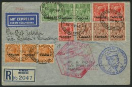 ZULEITUNGSPOST 202B BRIEF, Britische Post In Marokko (Tanger): 1933, 1. Südamerikafahrt, Anschlußflug Ab Berl - Zeppelins
