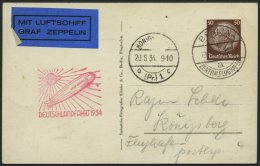 ZEPPELINPOST 246Ba BRIEF, 1934, Deutschlandfahrt, Auflieferung Berlin-Königsberg, Zeppelin-Ansichtskarte Mit Einzel - Zeppelins