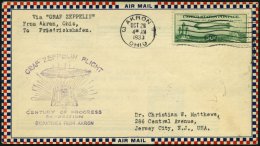 ZEPPELINPOST 243D BRIEF, 1933, Chicagofahrt, US-Post, Akron-Fr`hafen, Prachtbrief - Zeppelins