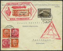 ZEPPELINPOST 238E BRIEF, 1933, Chicagofahrt, Anschlußflug Ab Berlin, Frankiert Mit 4 RM Auf Einschreibbrief, Mit Z - Zeppelins