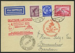 ZEPPELINPOST 223B BRIEF, 1933, 4. Südamerikafahrt, Anschlußflug Ab Berlin, Prachtkarte Frankiert Mit 1 RM - Zeppelins