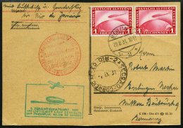 ZEPPELINPOST 124Dc BRIEF, 1931, 1. Südamerikafahrt, Anschlußflug Ab Berlin Bis Rio De Janeiro, Frankiert Mit - Zeppelins