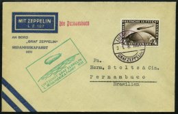 ZEPPELINPOST 124Bb BRIEF, 1931, 1. Südamerikafahrt, Bis Pernambuco, Bordpost, Prachtbrief - Zeppelins