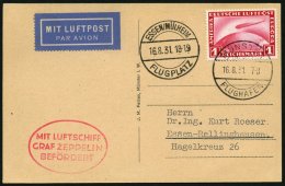 ZEPPELINPOST 121E BRIEF, 1913, Fahrt Münster-Essen, Prachtkarte - Zeppelins