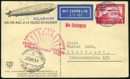 ZEPPELINPOST 119B BRIEF, 1931, Polarfahrt, Bordpost Bis Leningrad, Prachtkarte - Zeppelins