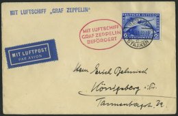 ZEPPELINPOST 80Bb BRIEF, 1930, Ostpreußenfahrt, Auflieferung Berlin, Frankiert Mit 2 RM Südamerikafahrt, Prac - Zeppelins