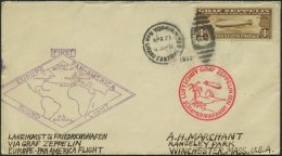 ZEPPELINPOST 64G BRIEF, 1930, Heimfahrt, US-Post, Bestätigungsstempel Type II, Frankiert Mit 1.30 $, Prachtbrief - Zeppelin