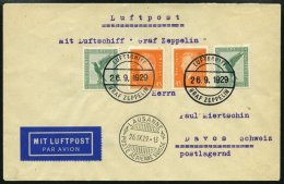 ZEPPELINPOST 35g BRIEF, 1929, 1. Schweizfahrt, Abwurf Lausanne, Prachtkarte - Zeppelines