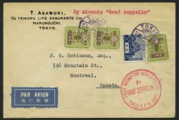 ZEPPELINPOST 31B BRIEF, 1929, Weltrundfahrt, Japanische Post, Tokio-Lakehurst, Prachtbrief - Airmail & Zeppelin