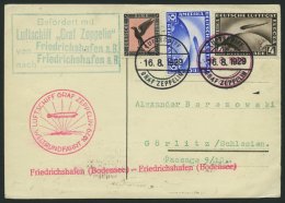 ZEPPELINPOST 30Bd BRIEF, 1929, Weltrundfahrt, Bordpost, Friedrichshafen - Friedrichshafen, Mit Grünem Leitstempel, - Zeppelin
