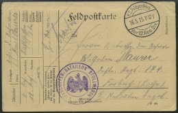 ZEPPELINPOST - MILITÄRLUFTSCHIFFAHRT 1915, LUFTSCHIFFER BATAILLON STOLLWERCK, Violetter Truppenstempel Auf Feldpost - Correo Aéreo & Zeppelin