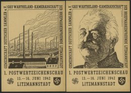 GANZSACHEN PP156C5/01,2 BRIEF, Privatpost: 6 Pf. Hitler 1. Postwertzeichenschau 13.-16. Juni 1942 Litzmannstadt, Industr - Altri & Non Classificati