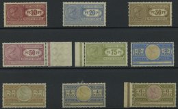 DIENSTMARKEN **, 1906, 10 Pf. - 6 Mk. Frachtstempelmarken, Wz. Kreuzblüten, 9 Werte Postfrisch, Pracht - Servizio