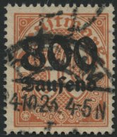 DIENSTMARKEN D 95Y O, 1923, 800 Tsd. M. Auf 30 Pf. Dunkelrotorange Auf Mattgelblichorange, Wz. 1, Pracht, Gepr. Peschl, - Servizio