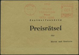 Dt. Reich 10.5.1935, Portogerechter Firmenfreistempel 1 Pf. Aus Bremen Auf Postwurfsendung Für Ein Preisrätsel - Used Stamps