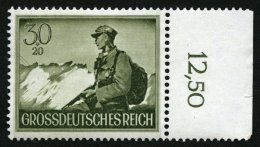 Dt. Reich 885I **, 1944, 30 Pf. Gebirgsjäger Mit Abart Drahtseilbahn Linke Oben, Pracht, Gepr. Schlegel, Mi. 75.- - Used Stamps