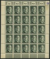 Dt. Reich 799B,800A **, 1942, 1 Und 2 M. Hitler, Je Im Bogen (25), Teils Minimal Fleckig Sonst Pracht - Used Stamps