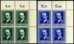 Dt. Reich 760/1 VB **, 1940, Behring In Eckrandviererblocks, Falzrest Im Oberrand, Pracht, Mi. (60.-) - Used Stamps