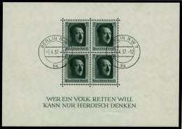 Dt. Reich Bl. 7 O, 1937, Block Hitler Mit Ersttagsstempel, Pracht, R! - Used Stamps