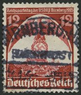 Dt. Reich 587Y O, 1935, 12 Pf. Nürnberger-Parteitag, Wz. Schenkel Nach Rechts, Ein Kurzer Zahn Sonst Pracht, Mi. 15 - Used Stamps