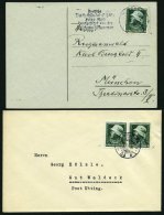 Dt. Reich 569x BRIEF, 1935, 6 Pf. Heldengedenktag, Senkrechte Gummiriffelung, Einzelfrankatur Auf Karte Und Paar Als Meh - Oblitérés