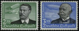 Dt. Reich 538/9x **, 1934, 2 RM Lilienthal Und 3 RM Graf Zeppelin, Senkrechte Gummiriffelung, 2 Prachtwerte, Mi. 330.- - Usados