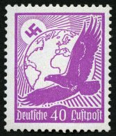 Dt. Reich 534x **, 1934, 40 Pf. Flugpost, Senkrechte Gummiriffelung, Pracht, Mi. 80.- - Usati