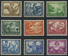 Dt. Reich 499-507 **, 1933, Wagner, 25 Und 40 Pf. Teils Etwas Nachgestochen, Sonst Postfrischer Prachtsatz, Mi. 2400.- - Used Stamps