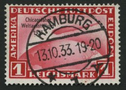 Dt. Reich 496 O, 1933, 1 RM Chicagofahrt, Senkrechte Bugspur Sonst Pracht, Mi. 500.- - Gebruikt