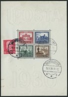 Dt. Reich Bl. 1 O, 1930, Block IPOSTA Mit Aufgeklebter Zusatzfrankatur (Mi.Nr. 445), Tagesstempel BAD WÖRISHOFEN, R - Used Stamps