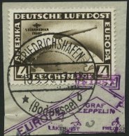 Dt. Reich 439X BrfStk, 1930, 4 RM Südamerikafahrt, Wz. Stehend, Prachtbriefstück (Marke Zur Kontrolle Gel&ouml - Other & Unclassified