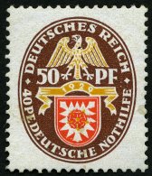 Dt. Reich 434I **, 1929, 50 Pf. Nothilfe Mit Abart PE Statt PF, Feinst (ein Stumpfer Zahn), Mi. 600.- - Usati