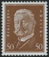 Dt. Reich 420 **, 1928, 50 Pf. Hindenburg, Pracht, Gepr. Schlegel, Mi. 140.- - Usati