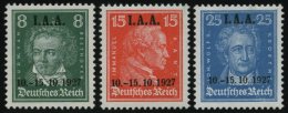 Dt. Reich 407-09 **, 1927, I.A.A., Prachtsatz, Mi. 240.- - Used Stamps