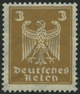 Dt. Reich 355Y *, 1924, 3 Pf. Reichsadler, Wz. Liegend, Falzrest, üblich Gezähnt Pracht, Mi. 120.- - Used Stamps