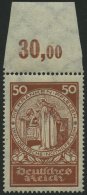 Dt. Reich 354 **, 1924, 50 Pf. Nothilfe, Oberrandstück, Pracht, Mi. 120.- - Oblitérés