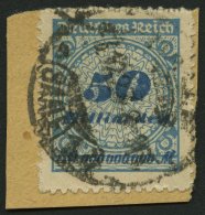 Dt. Reich 330B BrfStk, 1923, 50 Mrd. M. Kobaltblau, Durchstochen, Stempel HALLE, Prachtbriefstück, Gepr. Peschl Und - Other & Unclassified